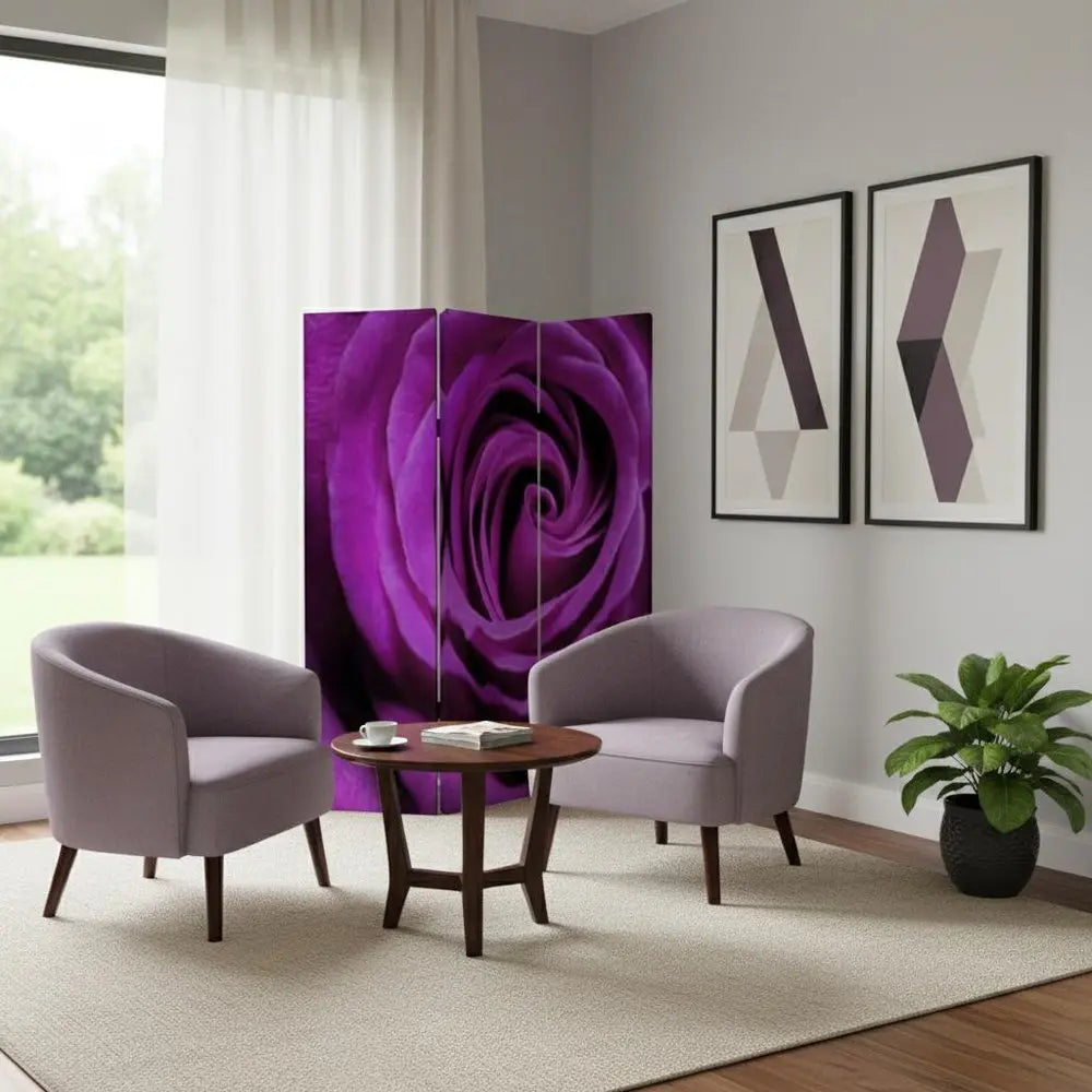 48 X 72 Multi Color Wood Canvas Flourish Screen - NOBLE HOME INTERIORS