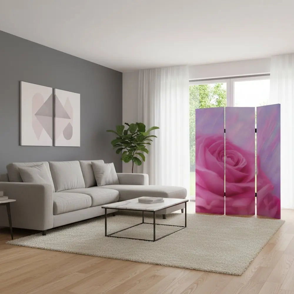 48 X 72 Multi Color Wood Canvas Flourish Screen - NOBLE HOME INTERIORS