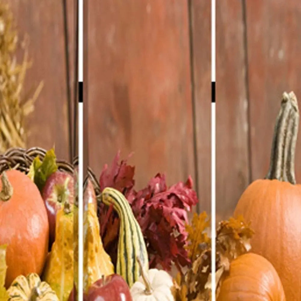 48 X 72 Multi Color Wood Canvas Harvest Screen - NOBLE HOME INTERIORS