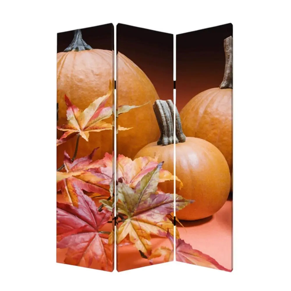 48 X 72 Multi Color Wood Canvas Harvest Screen - NOBLE HOME INTERIORS