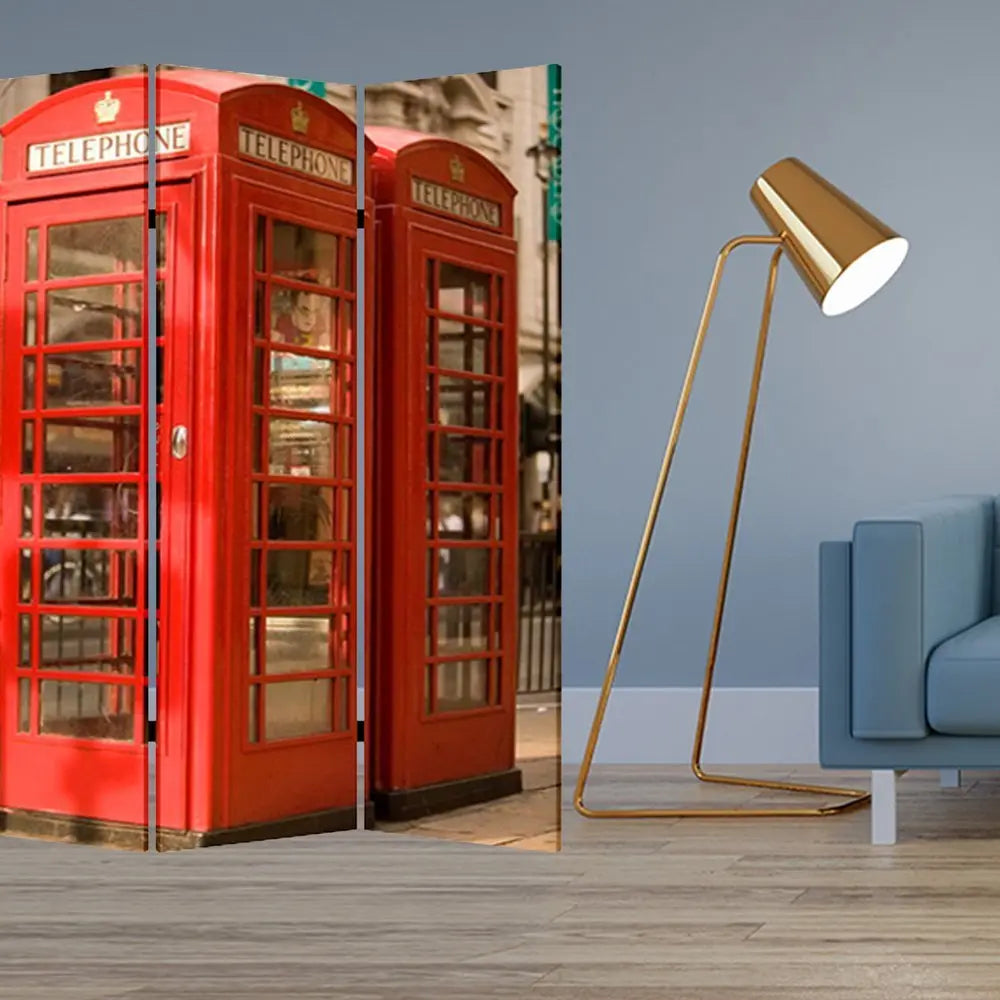 48" X 72" Multi Color Wood Canvas London Screen - NOBLE HOME INTERIORS