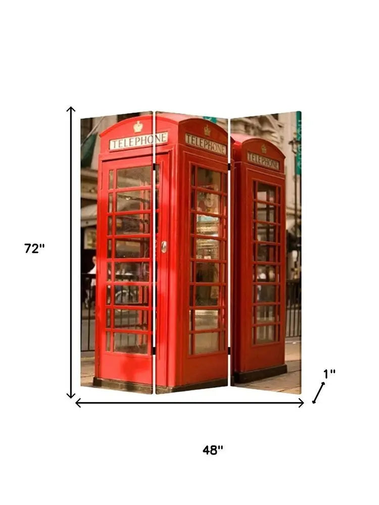 48" X 72" Multi Color Wood Canvas London Screen - NOBLE HOME INTERIORS