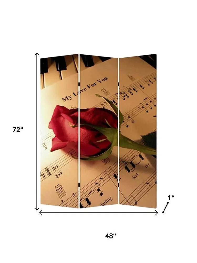 48 X 72 Multi Color Wood Canvas Music Screen - NOBLE HOME INTERIORS