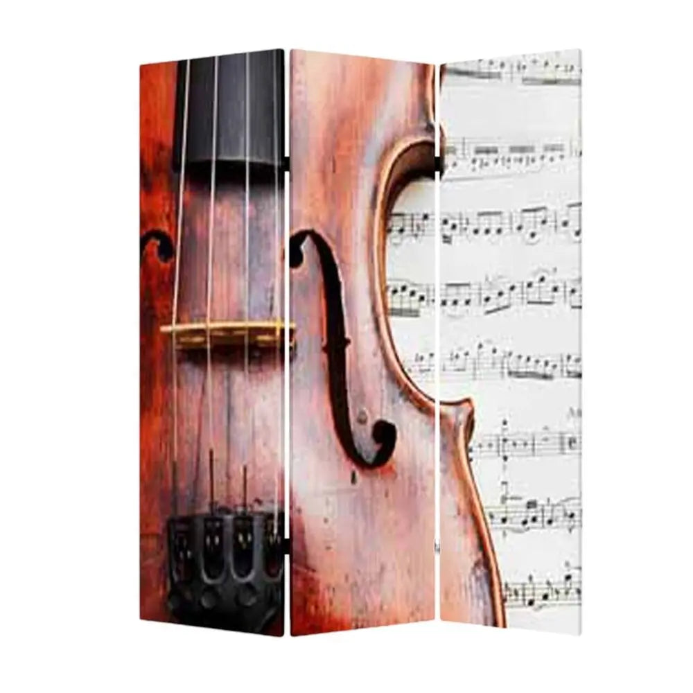 48 X 72 Multi Color Wood Canvas Music Screen - NOBLE HOME INTERIORS
