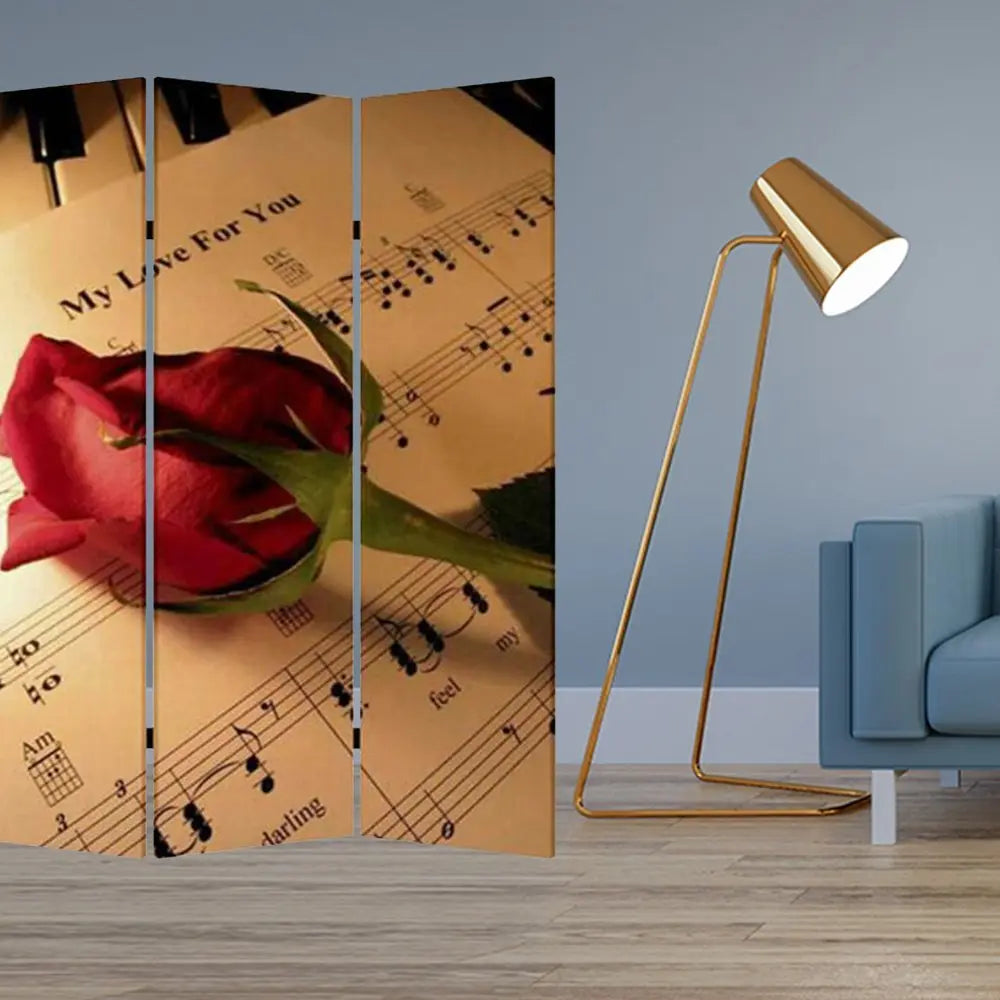 48 X 72 Multi Color Wood Canvas Music Screen - NOBLE HOME INTERIORS
