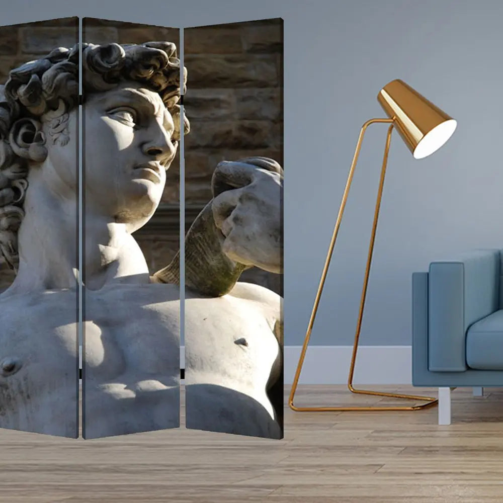 48" X 72" Multi Color Wood Canvas Rome Screen - NOBLE HOME INTERIORS