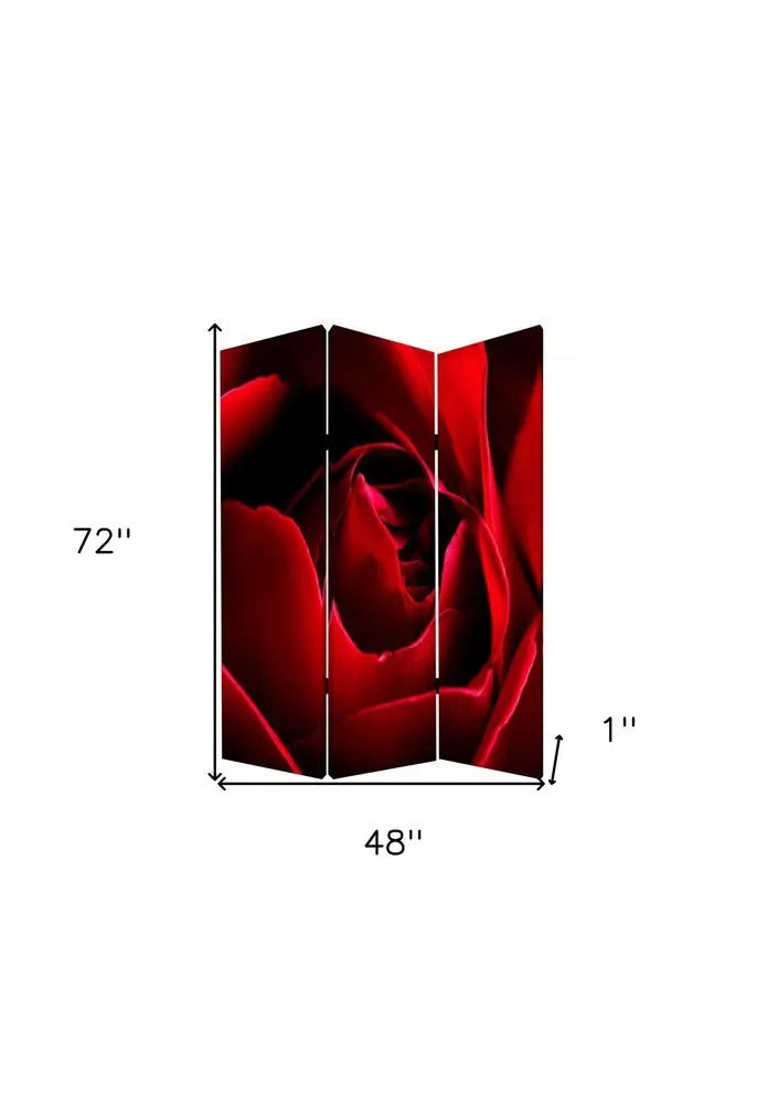 48 X 72 Multi Color Wood Canvas Rose Screen - NOBLE HOME INTERIORS