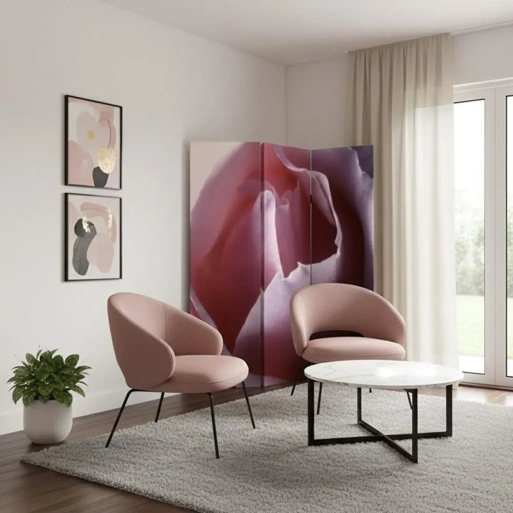 48 X 72 Multi Color Wood Canvas Rose Screen - NOBLE HOME INTERIORS