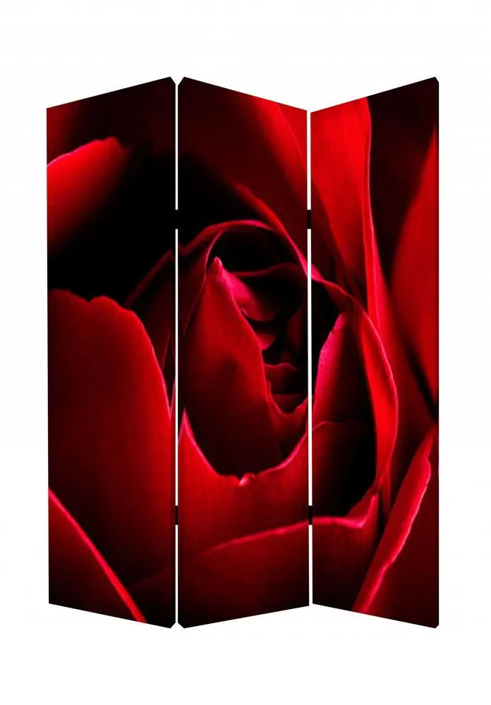 48 X 72 Multi Color Wood Canvas Rose Screen - NOBLE HOME INTERIORS