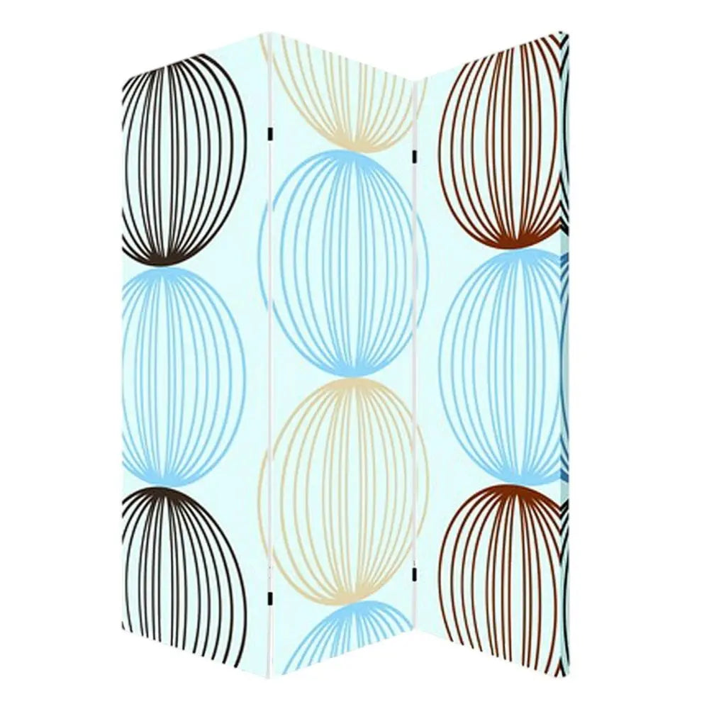 48 X 72 Multi Color Wood Canvas Sphere Screen - NOBLE HOME INTERIORS