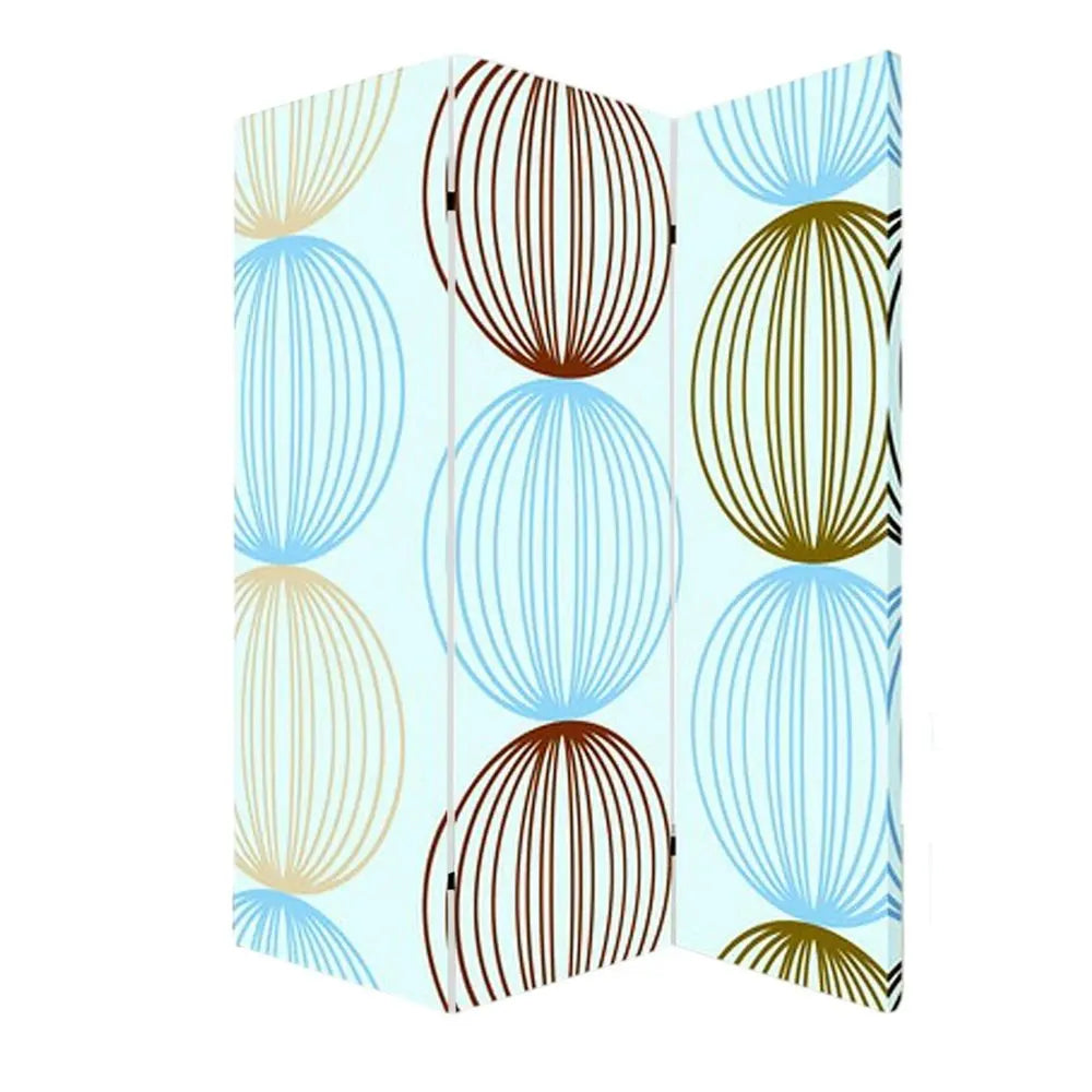 48 X 72 Multi Color Wood Canvas Sphere Screen - NOBLE HOME INTERIORS