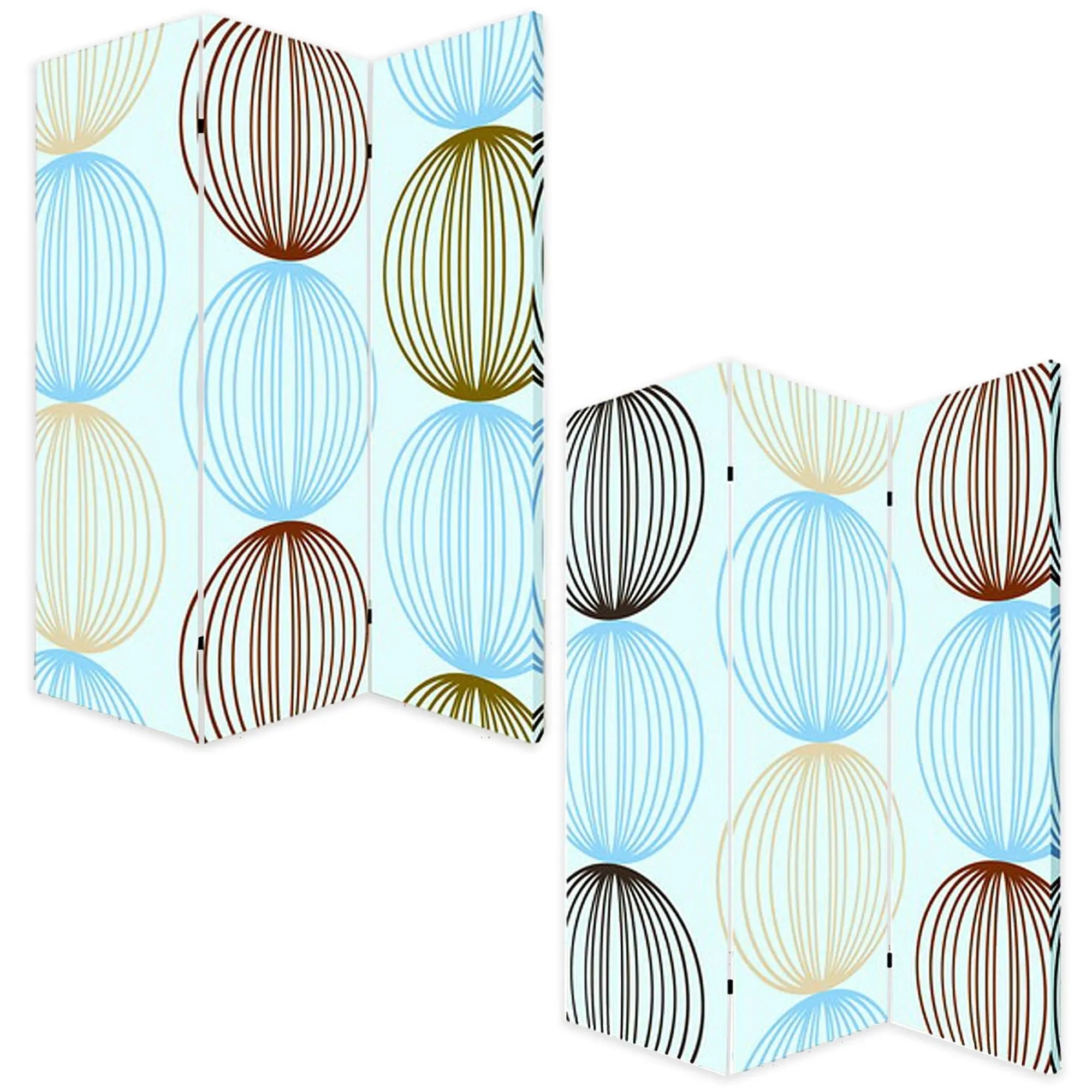 48 X 72 Multi Color Wood Canvas Sphere Screen - NOBLE HOME INTERIORS