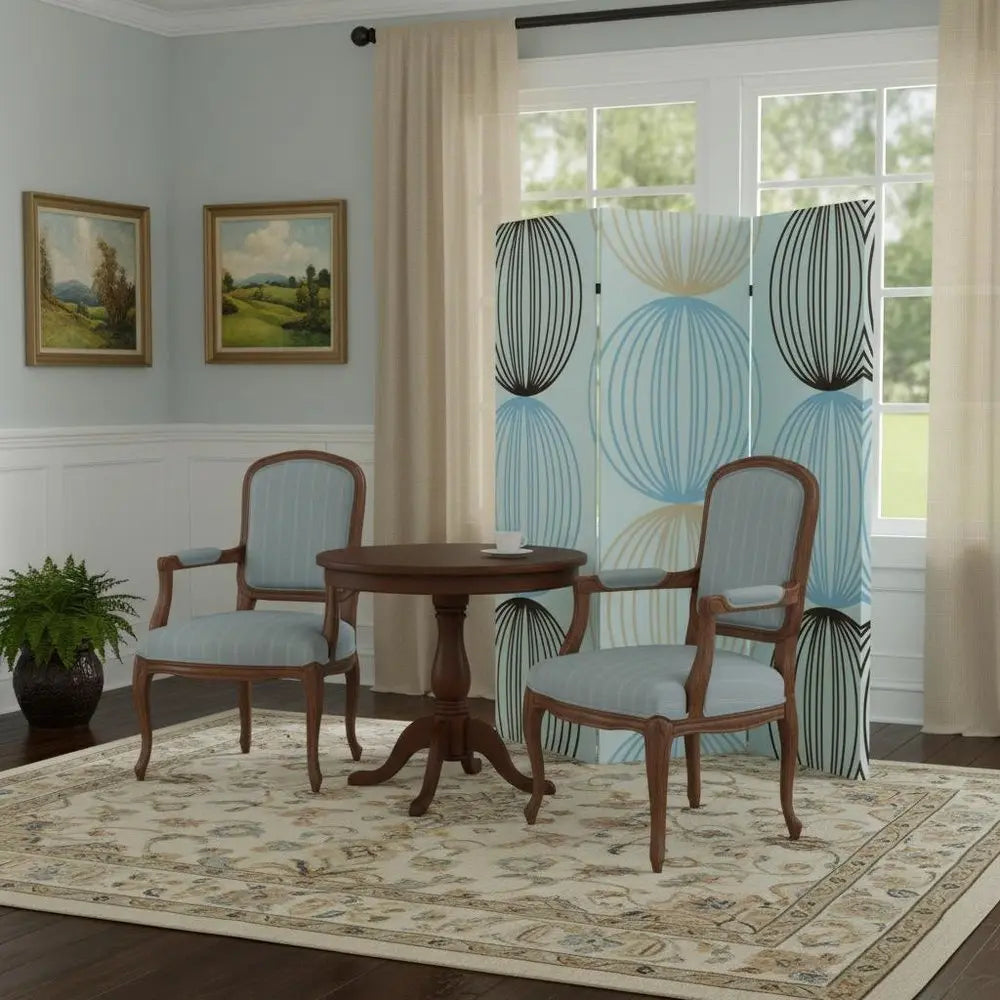 48 X 72 Multi Color Wood Canvas Sphere Screen - NOBLE HOME INTERIORS