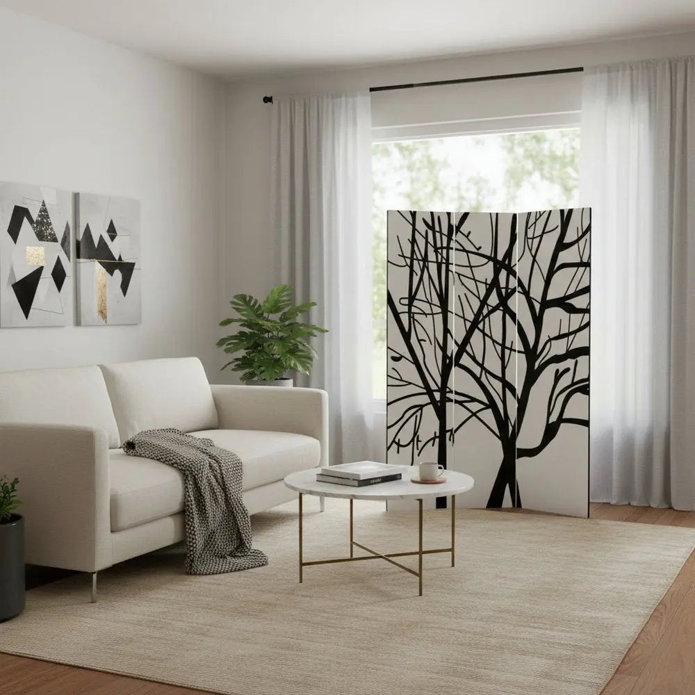 48" X 72" Multi Color Wood Canvas Tranquillity Screen - NOBLE HOME INTERIORS