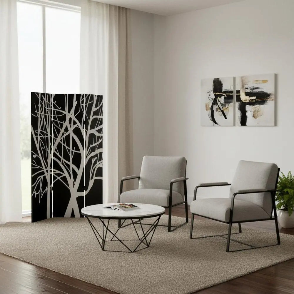 48" X 72" Multi Color Wood Canvas Tranquillity Screen - NOBLE HOME INTERIORS