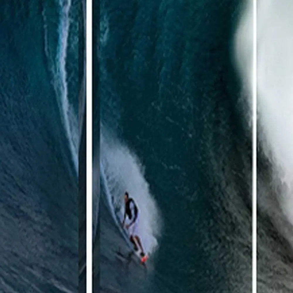 48 X 72 Multi Color Wood Canvas Wave Screen - NOBLE HOME INTERIORS