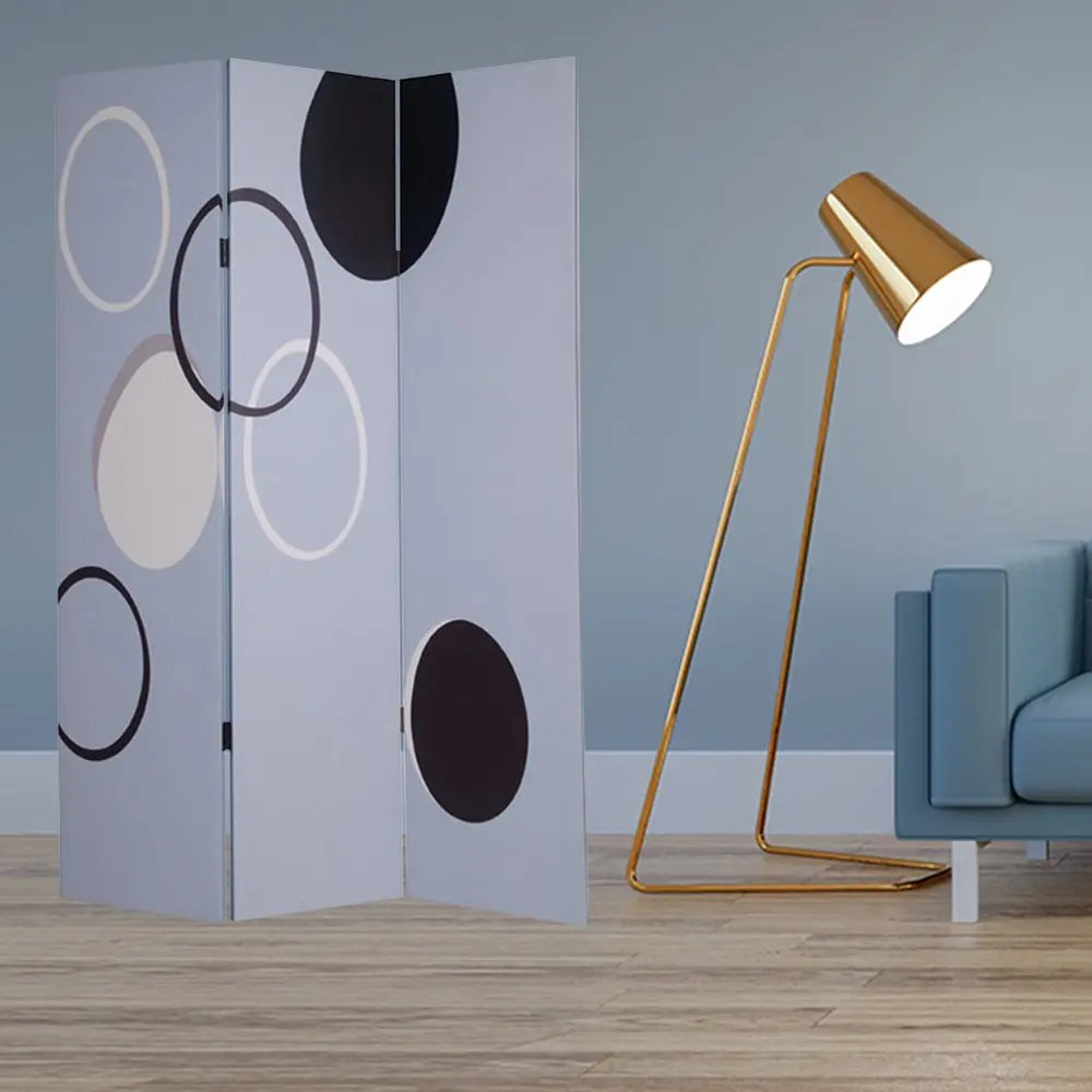 48" X 72" Muti Color Black Metal 3 Panel Screen - NOBLE HOME INTERIORS