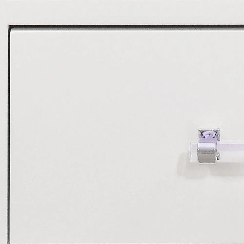 24" White Wood Lighted Two Drawer Nightstand HomeRoots