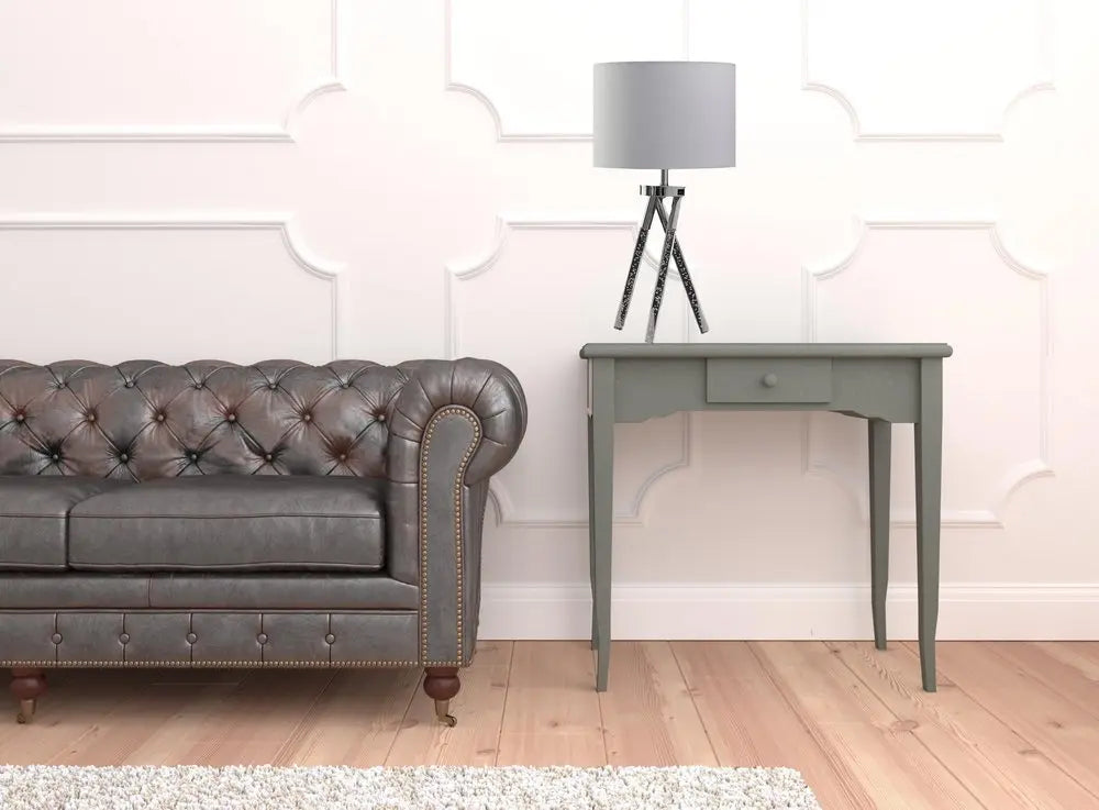 26" Silver and LED Acrylic Tripod Table Lamp With White Shade HomeRoots