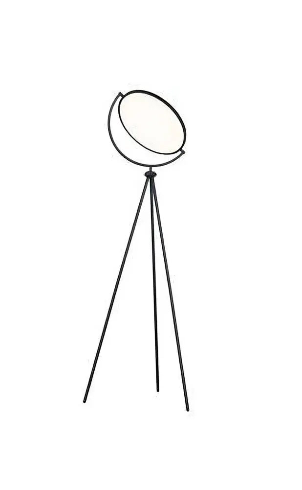 60" Black LED Tripod Floor Lamp With Black Metal Novelty Shade HomeRoots