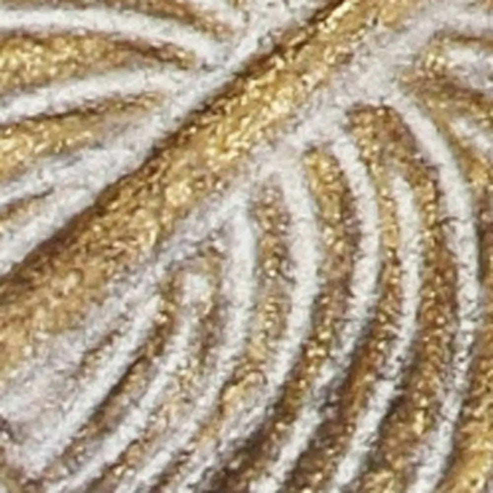 18" Gold Feather Metal Handmade Tray HomeRoots