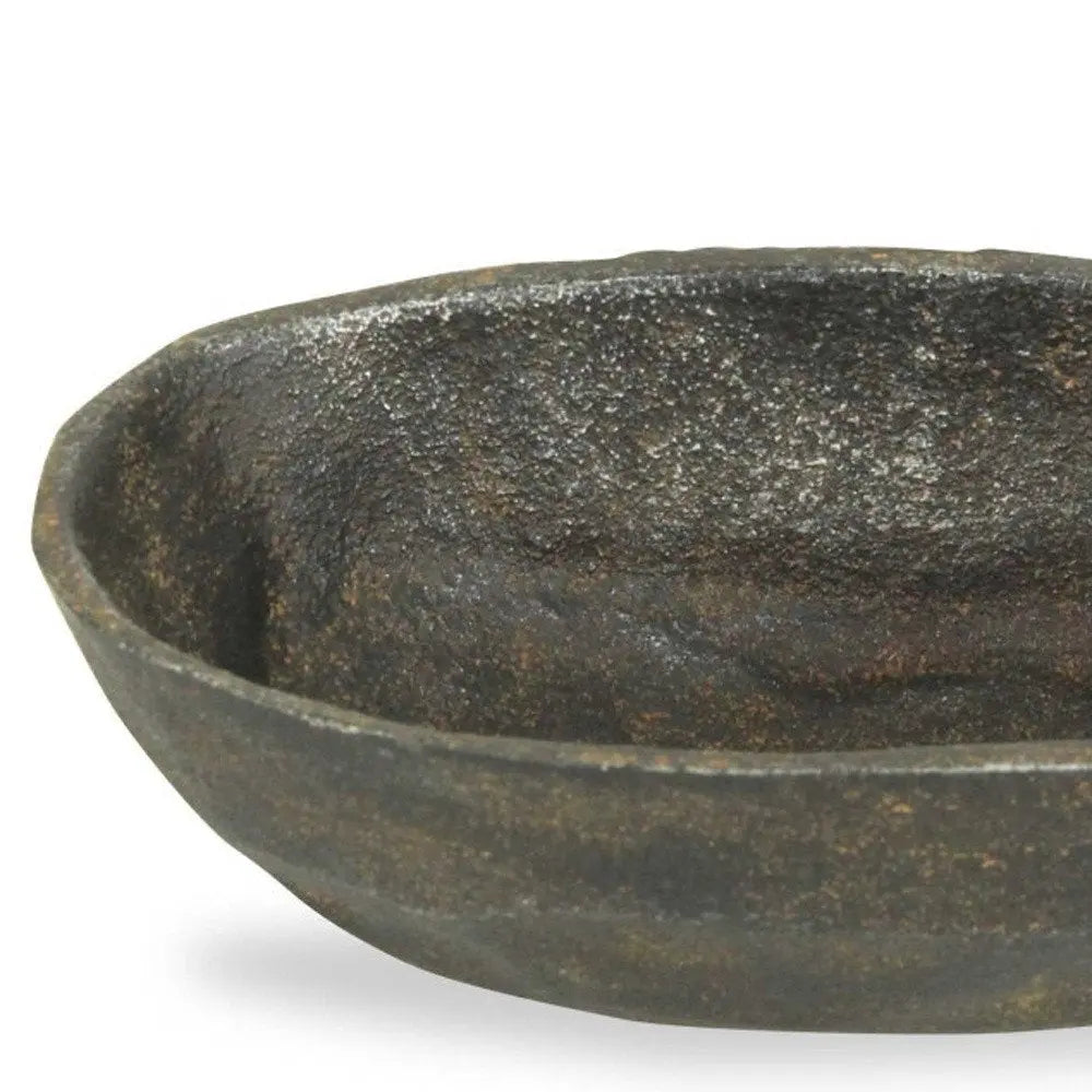 2" Bronze Iron Tabletop Dish Candle Holder HomeRoots