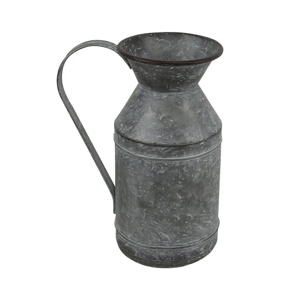 11" Gray Metal Jug Vase HomeRoots