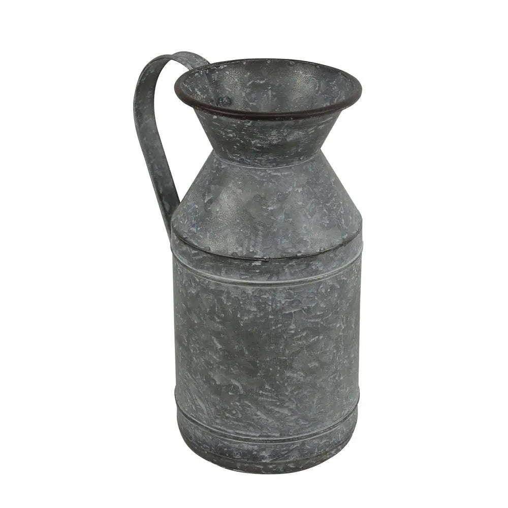 11" Gray Metal Jug Vase HomeRoots