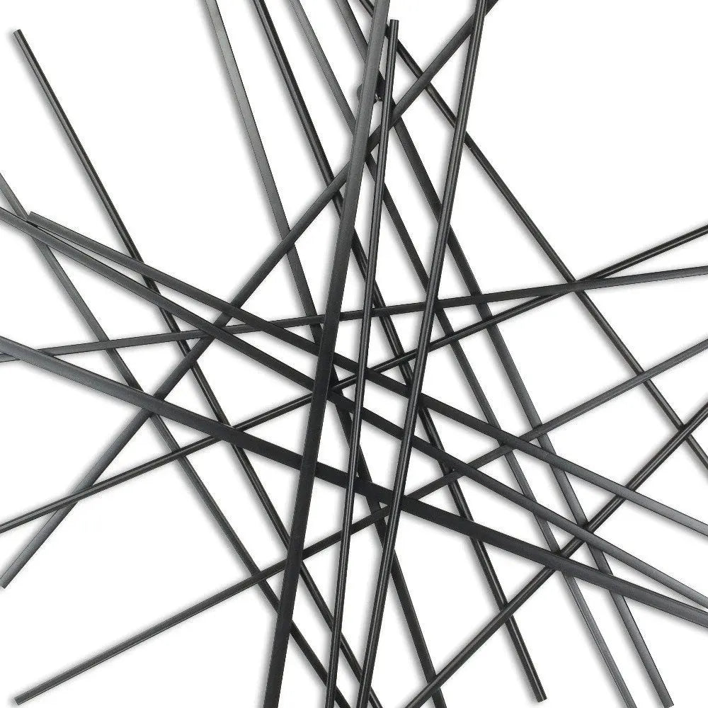 35" X 34" Black Metal Abstract Hanging Dimensional Sculpture HomeRoots