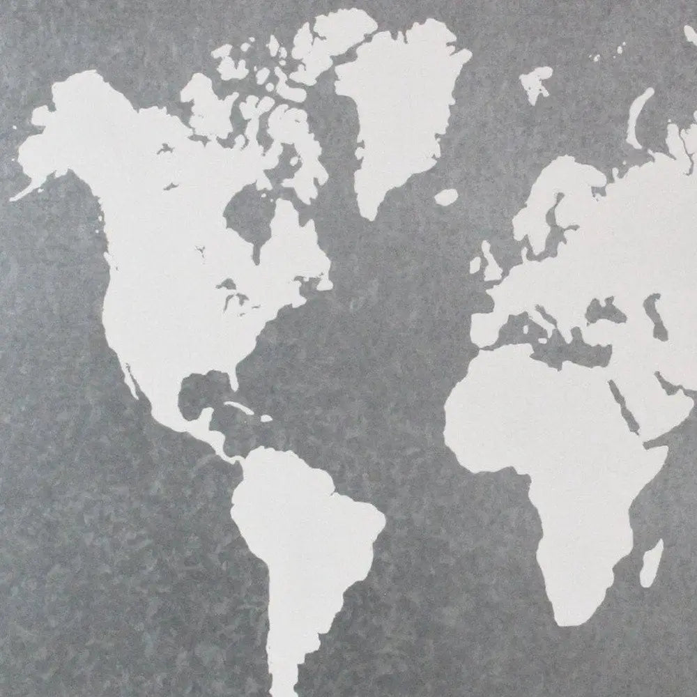 25" X 34" Brown and Gray Wood and Metal World Map Hanging Dimensional Sculpture HomeRoots