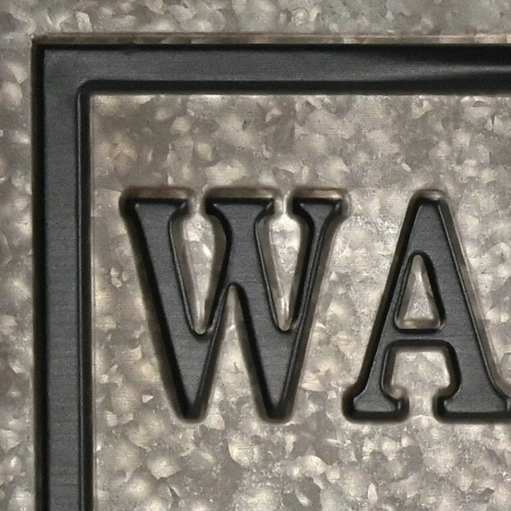 10" X 36" Gray Wash Dry Fold Metal Wall Decor HomeRoots