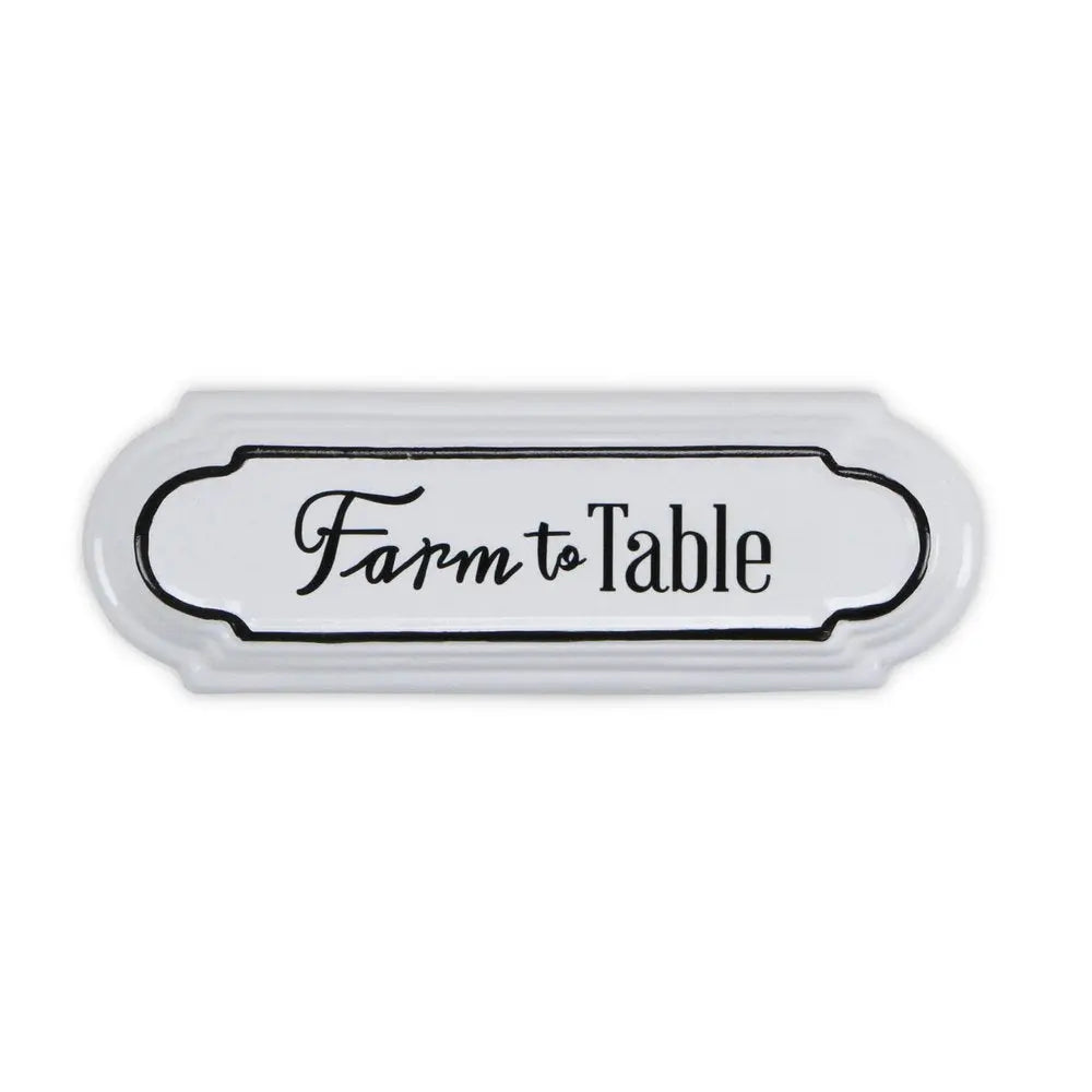 5" X 14" Black and White Farm To Table Metal Wall Decor HomeRoots