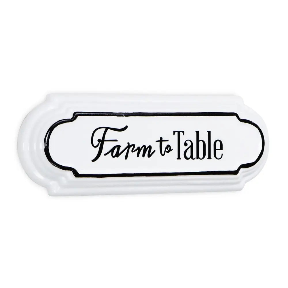 5" X 14" Black and White Farm To Table Metal Wall Decor HomeRoots