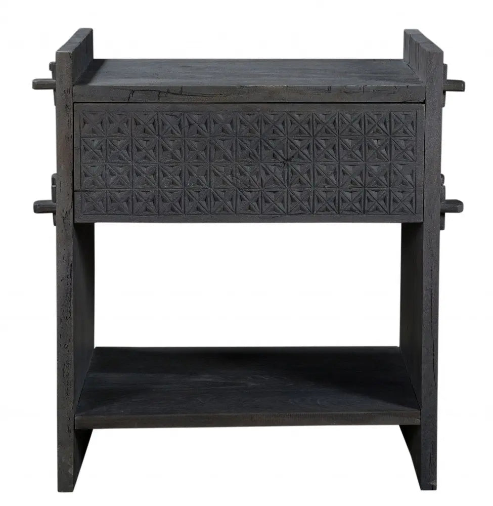 26" Dark Gray One Drawer Nightstand HomeRoots