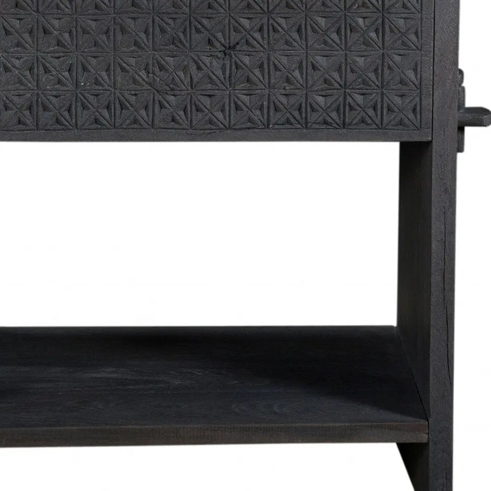 26" Dark Gray One Drawer Nightstand HomeRoots