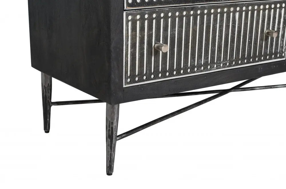 48" Antique Brown Solid Wood Six Drawer Double Dresser HomeRoots