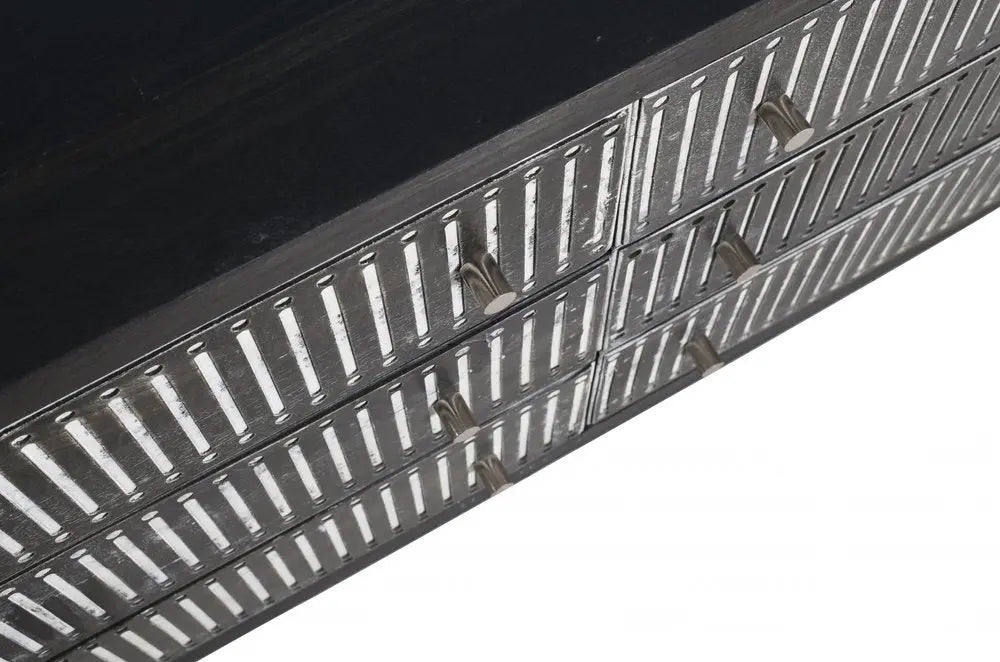 48" Antique Brown Solid Wood Six Drawer Double Dresser HomeRoots