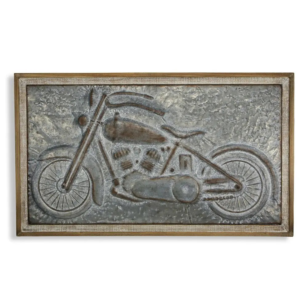 23" X 39" Gray and Brown Wood and Metal Wall Decor HomeRoots