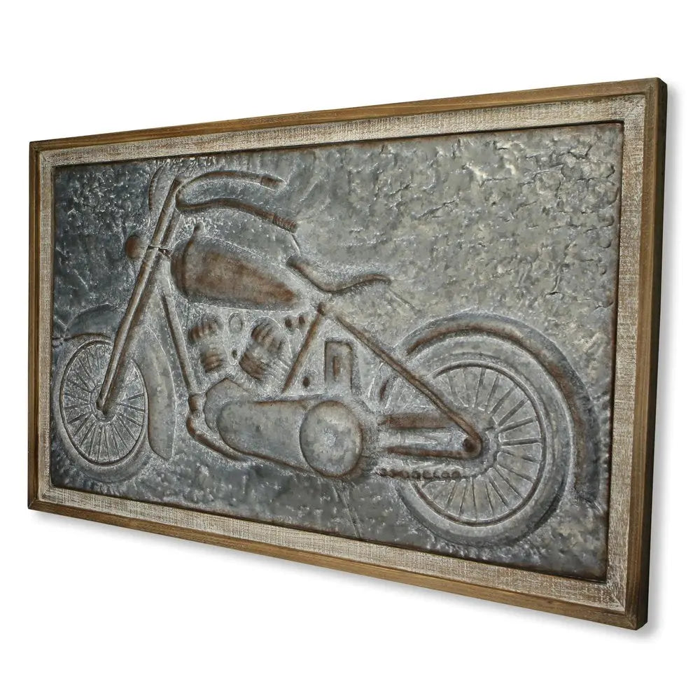 23" X 39" Gray and Brown Wood and Metal Wall Decor HomeRoots