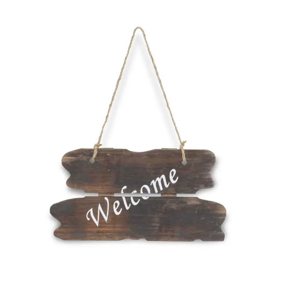 6" X 12" Brown Welcome Wood Wall Decor HomeRoots