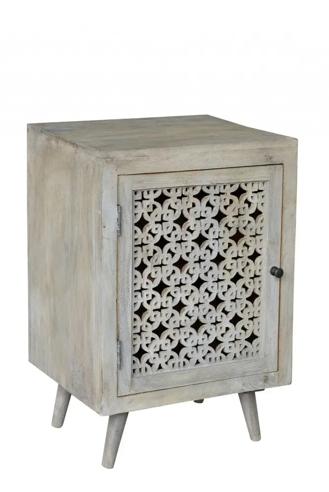 30" Gray Solid Wood Nightstand HomeRoots