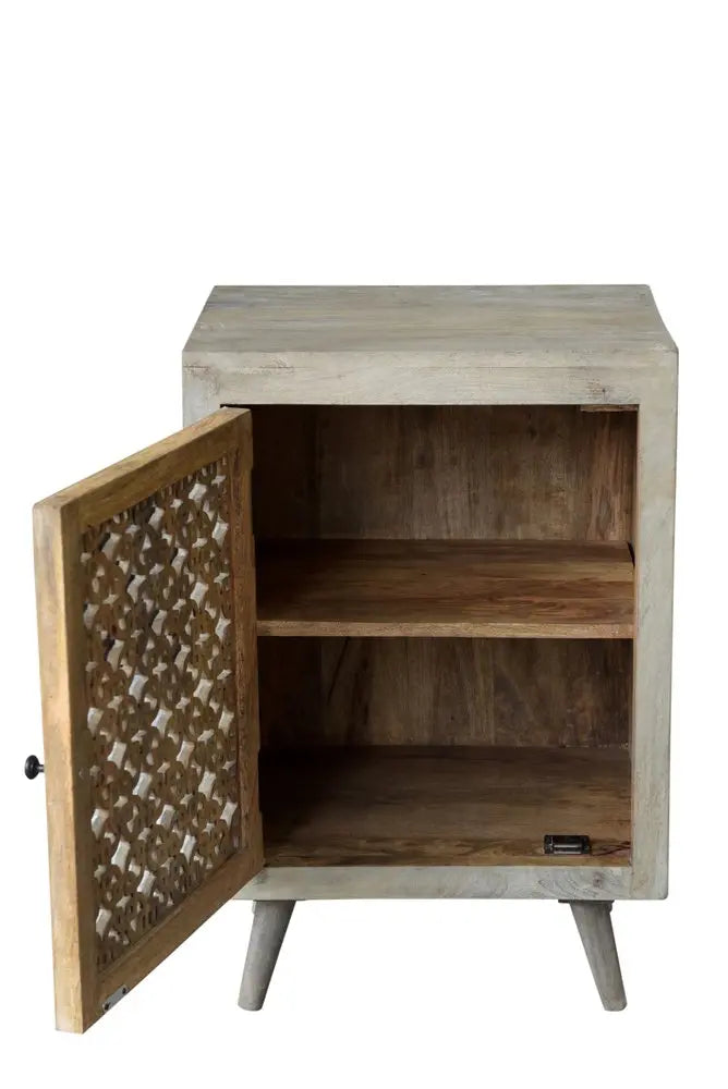 30" Gray Solid Wood Nightstand HomeRoots