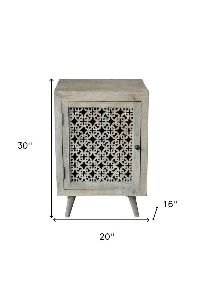 30" Gray Solid Wood Nightstand HomeRoots