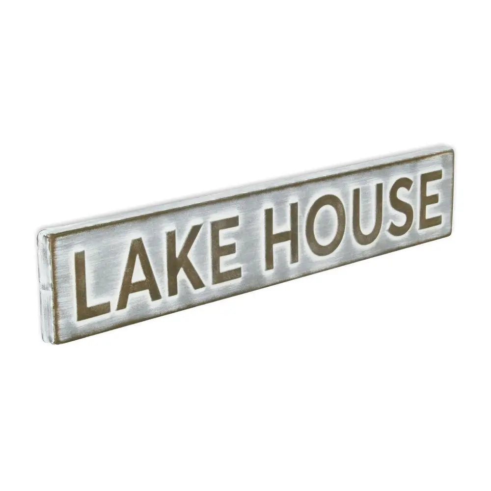 5" X 24" Gray and Brown Lake House Metal Wall Decor HomeRoots