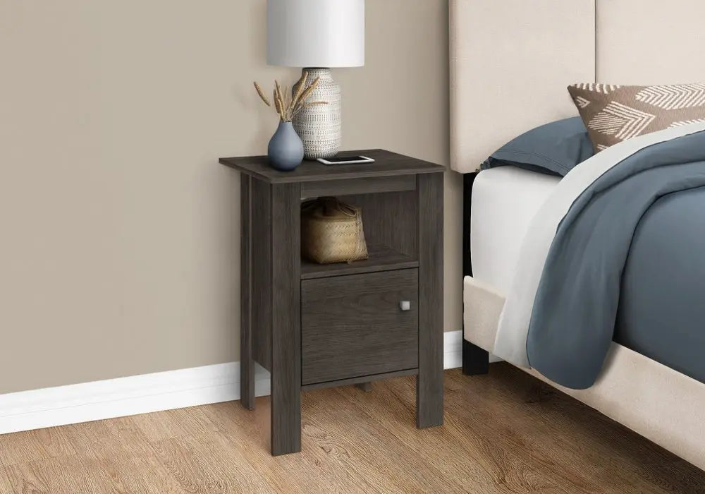 24" Brown Wood Nightstand HomeRoots