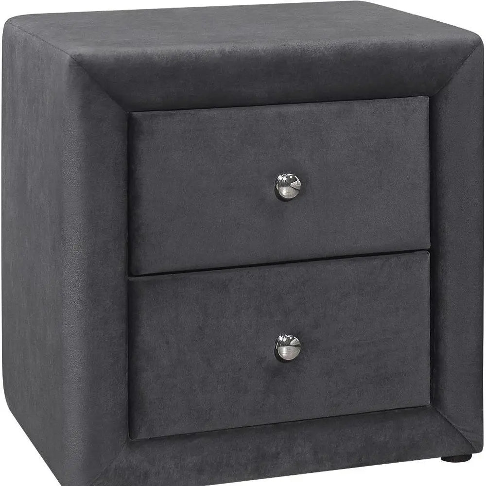 21" Dark Gray Wood Two Drawer Nightstand HomeRoots