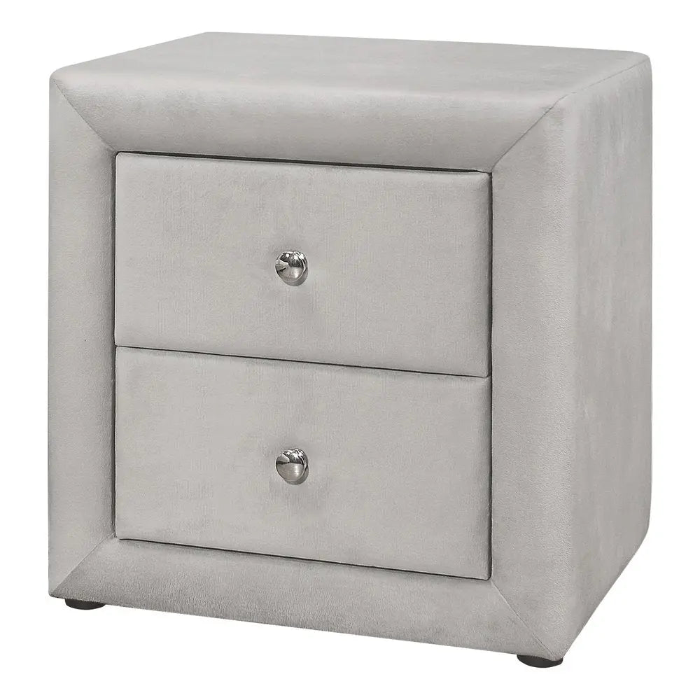 21" Light Gray Wood Two Drawer Nightstand HomeRoots