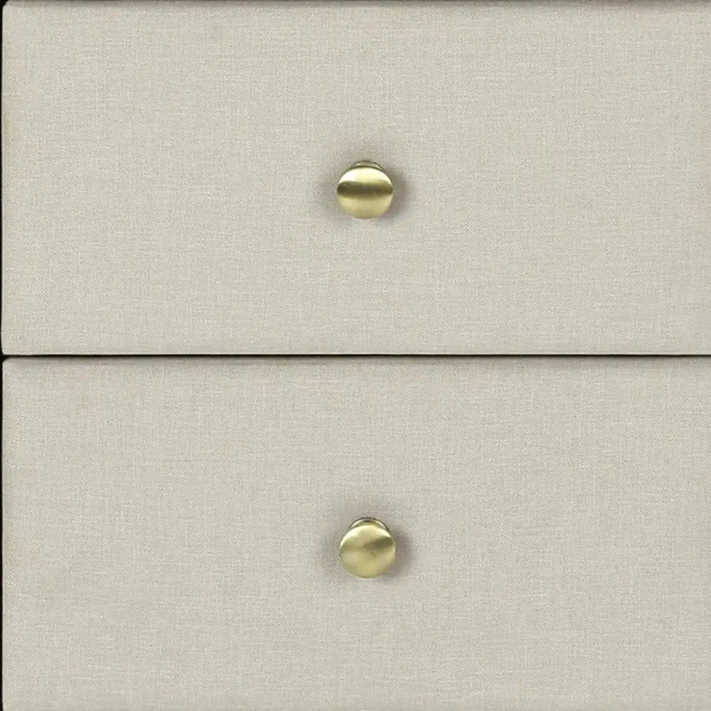 21" Beige Wood Two Drawer Nightstand HomeRoots