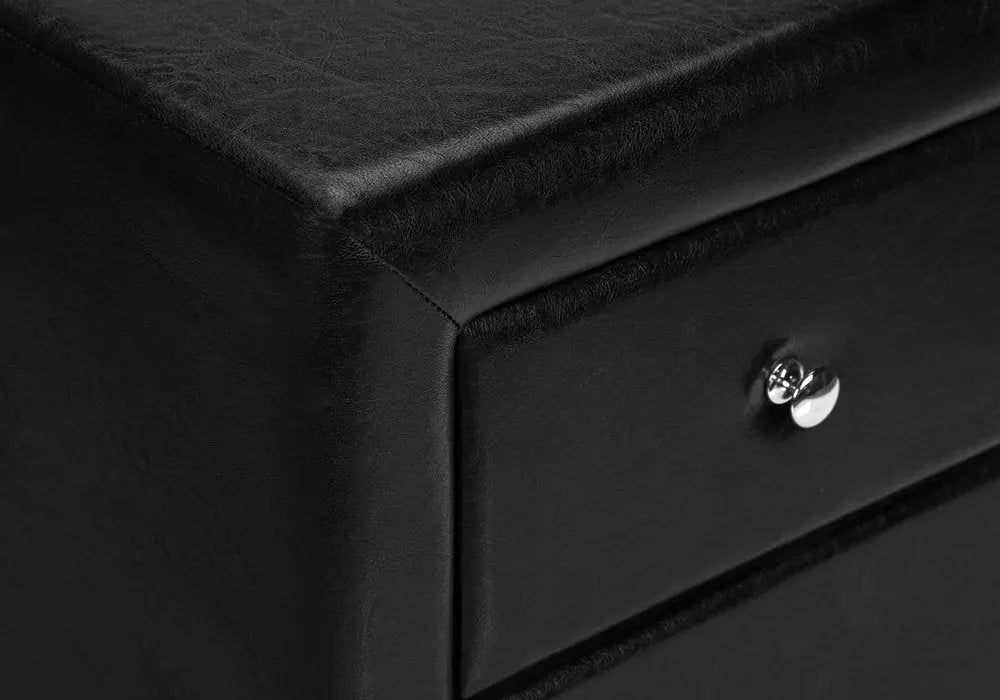 21" Black Wood Two Drawer Nightstand HomeRoots