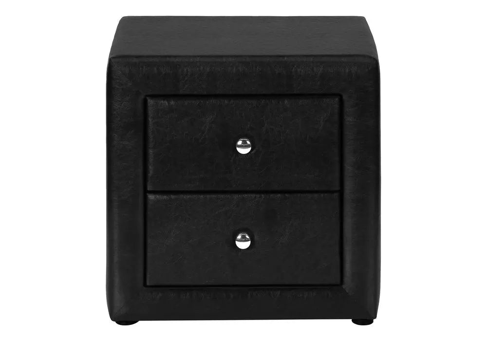 21" Black Wood Two Drawer Nightstand HomeRoots
